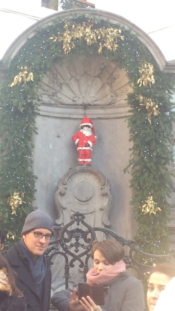 Manneken Pis, fountain sculpture in central Brussels